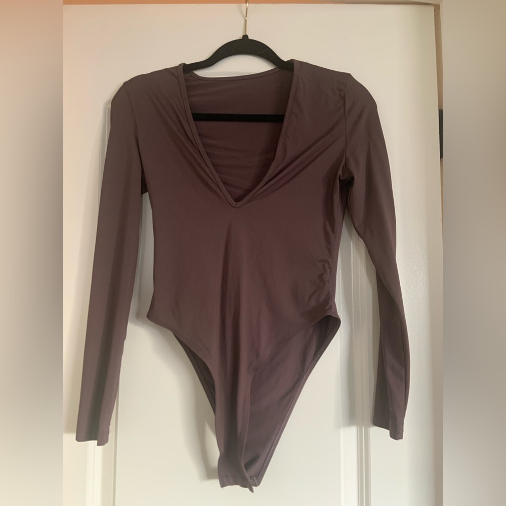 SHEIN Brown Bodysuit Long Sleeve